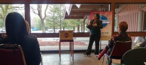 Michelle Hardeman-Guptill at Toastmasters District 57 Area G25 and G31 Speech Contest
